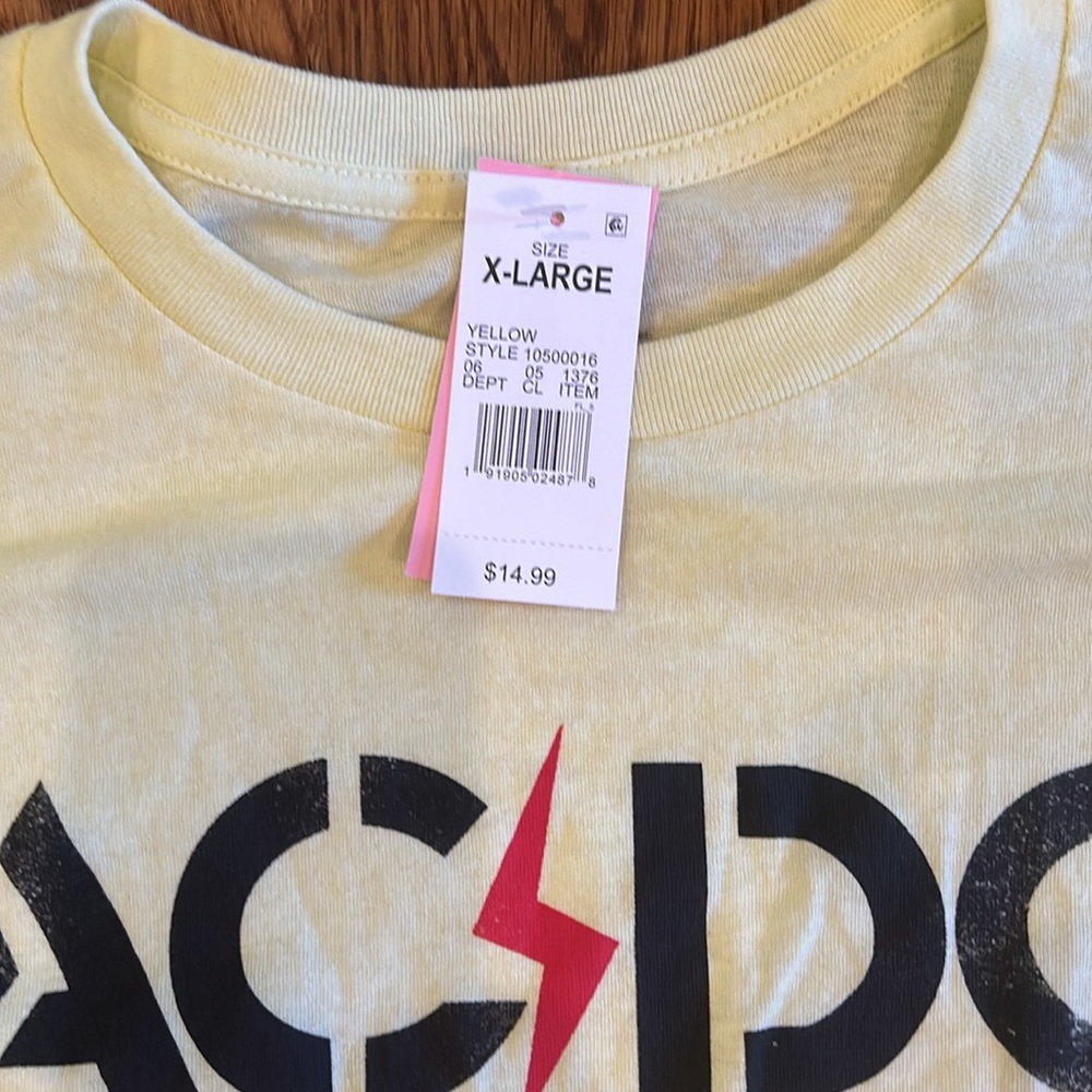 AC DC Yellow T-shirt | Size XL - Picture 2 of 3